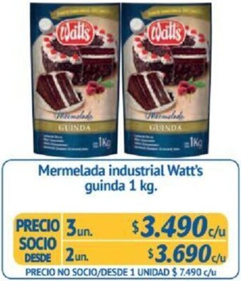 Alvi Mermelada industrial Watt's guinda 1 kg x 3un oferta