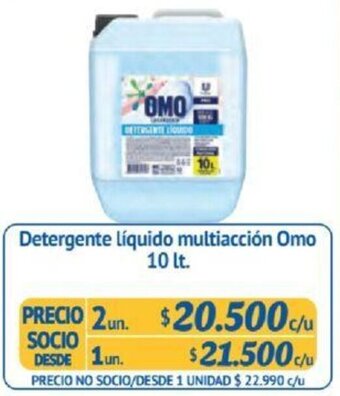 Alvi Detergente líquido multiacción Omo 10 lt x 2un oferta