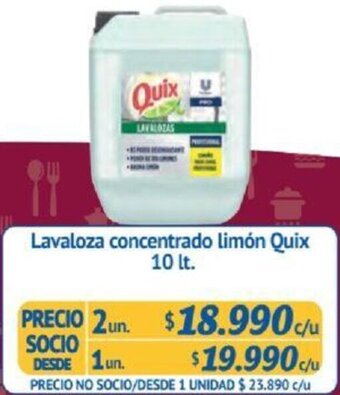 Alvi Lavaloza concentrado limón Quix 10 lt x 2un oferta