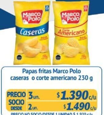 Alvi Papas fritas Marco Polo caseras o corte americano 230g x 3un oferta