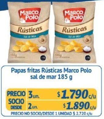 Alvi Papas fritas Rústicas Marco Polo sal de mar 185g x 3un oferta
