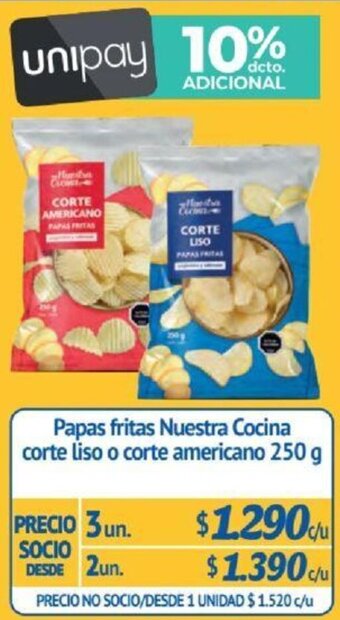 Alvi Papas fritas Nuestra Cocina corte liso o corte americano 250g x 3un oferta