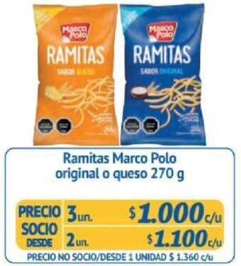 Alvi Ramitas Marco Polo original o queso 270g x 3un oferta