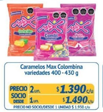 Alvi Caramelos Max Colombina variedades 400-430g x 2un oferta