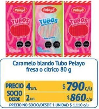 Alvi Caramelo blando Tubo Pelayo fresa o cítrico 80g x 4un oferta