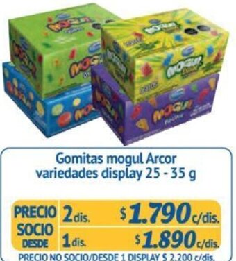 Alvi Gomitas mogul Arcor variedades display 25-35g x 2dis oferta