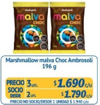 Alvi Marshmallow malva Choc Ambrosoli 196g x 3un oferta