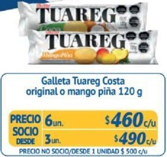 Alvi Galleta Tuareg Costa original o mango piña 120g x 6un oferta