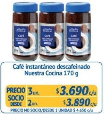 Alvi Café instantáneo descafeinado Nuestra Cocina 170g x 3un oferta