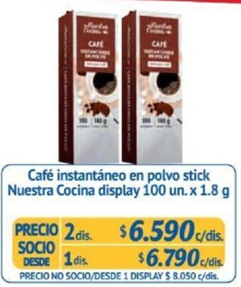 Alvi Café instantáneo en polvo stick Nuestra Cocina display 100 un. x 1.8g x 2dis oferta