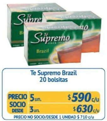 Alvi Te Supremo Brazil 20 bolsitas x 5un oferta
