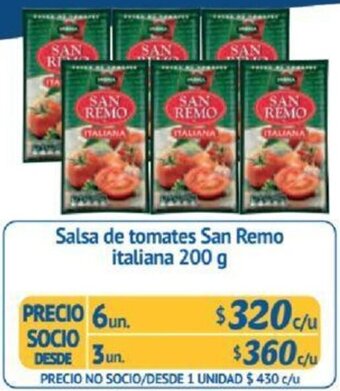 Alvi Salsa de tomates San Remo italiana 200g x 6un oferta