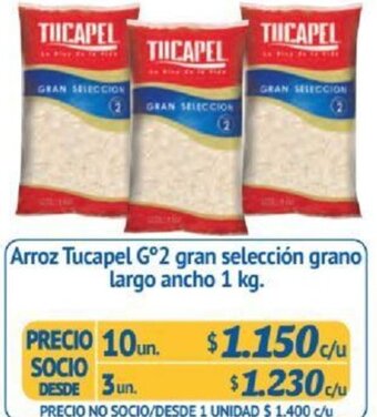 Alvi Arroz Tucapel Gº2 gran selección grano largo ancho 1kg x 10un oferta