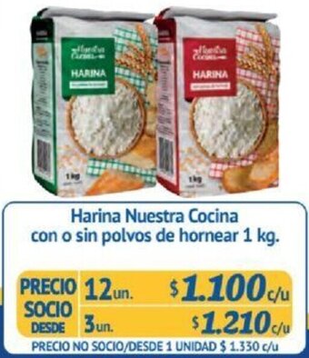 Alvi Harina Nuestra Cocina con o sin polvos de hornear 1kg x 12un oferta