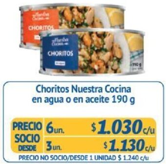 Alvi Choritos Nuestra Cocina en agua o en aceite 190g x 6un oferta