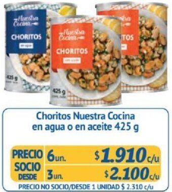 Alvi Choritos Nuestra Cocina en agua o en aceite 425g x 6un oferta