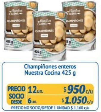 Alvi Champiñones enteros Nuestra Cocina 425g x 12un oferta
