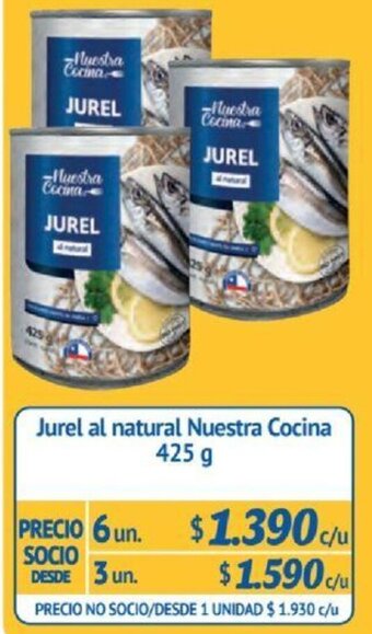 Alvi Jurel al natural Nuestra Cocina 425g x 6un oferta