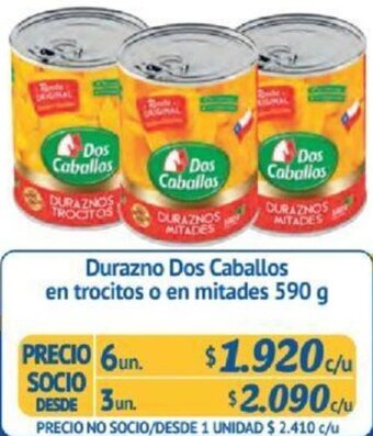 Alvi Durazno Dos Caballos 590g x 6un oferta