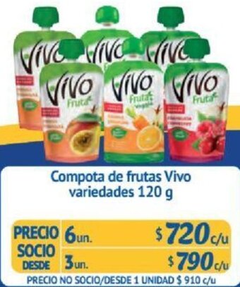 Alvi Compota de frutas Vivo 120g x 6un oferta