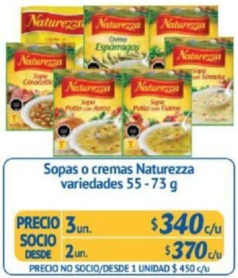 Alvi Sopas o cremas Naturezza 55-73g x 3un oferta