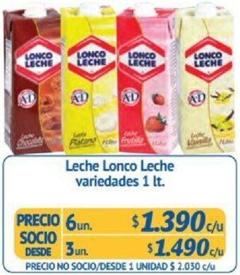 Alvi Leche Lonco Leche variedades 1 lt x 6un oferta