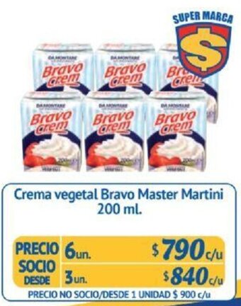 Alvi Crema vegetal Bravo Master Martini 200ml x 6un oferta