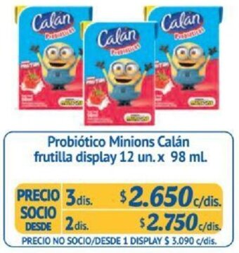 Alvi Probiótico Minions Calán frutilla display 12 un.x 98 ml x 3dis oferta