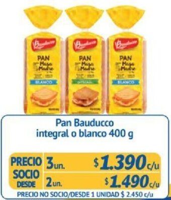Alvi Pan Bauducco integral o blanco 400g x 3un oferta