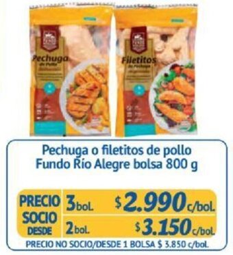 Alvi Pechuga o filetitos de pollo Fundo Río Alegre bolsa 800g x 3bol oferta
