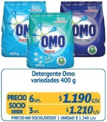 Alvi Detergente Omo variedades 400g x 6un oferta