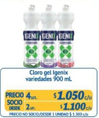 Alvi Cloro gel Igenix variedades 900ml x 4un oferta