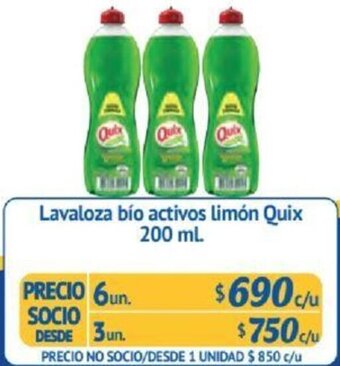 Alvi Lavaloza bío activos limón Quix 200ml x 6un  x 6un oferta