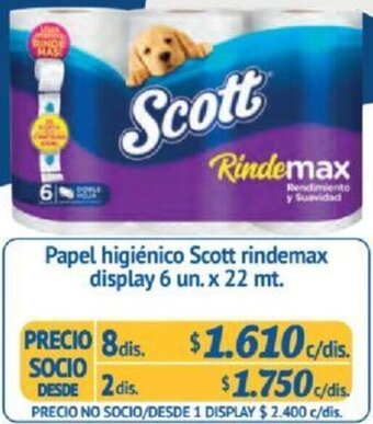 Alvi Papel higiénico Scott rindemax 6 un x 22 mt x 8dis oferta