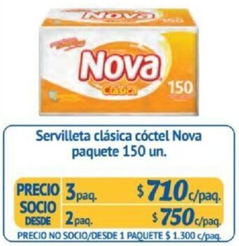 Alvi Servilleta clásica cóctel Nova paquete 150 un x 3paq oferta