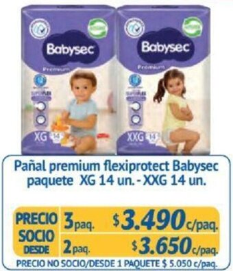 Alvi Pañal premium flexiprotect Babysec paquete XG 14 un XXG 14 un x 3paq oferta