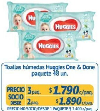 Alvi Toallas húmedas Huggies One & Done paquete 48 un x 3paq oferta