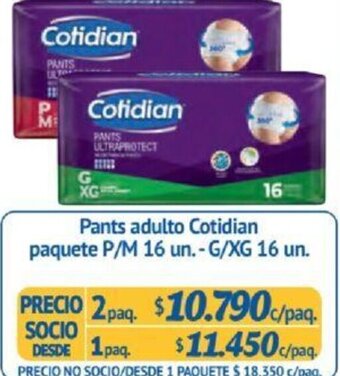 Alvi Pants adulto Cotidian paquete P/M 16 un G/XG 16 un x 2paq oferta