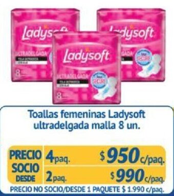 Alvi Toallas femeninas Ladysoft ultradelgada malla 8 un x 4paq oferta
