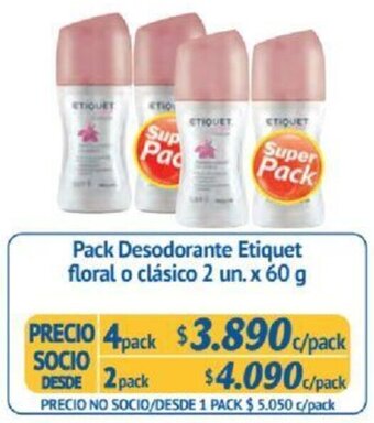 Alvi Pack Desodorante Etiquet floral o clásico 2 un x 60g x 4pack oferta
