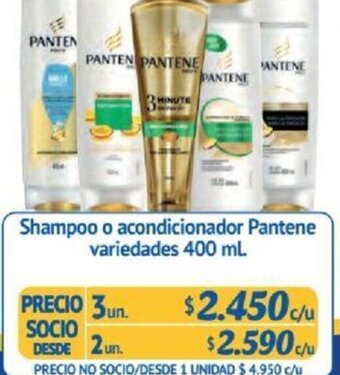 Alvi Shampoo o acondicionador Pantene variedades 400 ml x 3un oferta