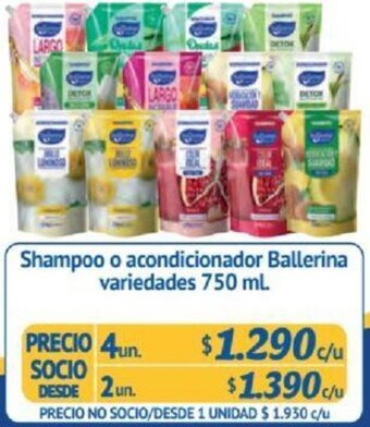 Alvi Shampoo o acondicionador Ballerina 750 ml x 4un oferta