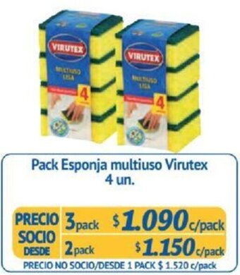 Alvi Pack Esponja multiuso Virutex 4 un x 3pack oferta