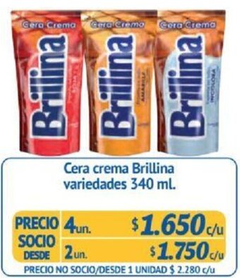 Alvi Cera crema Brillina variedades 340 ml x 4un oferta