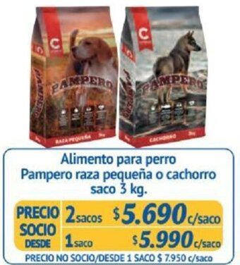 Alvi Alimento para perro Pampero raza pequeña o cachorro saco 3 kg x 2sacos oferta