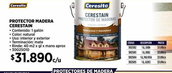 Construmart Protector madera cerestain ceresita oferta