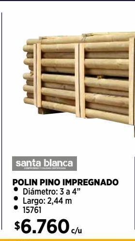 Construmart Polin pino impregnado oferta