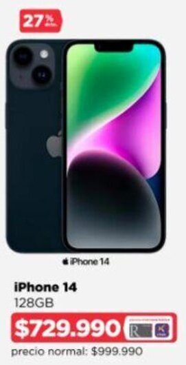 Ripley iPhone 14 128GB oferta