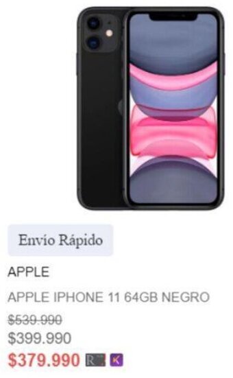 Ripley APPLE IPHONE 11 64GB NEGRO oferta