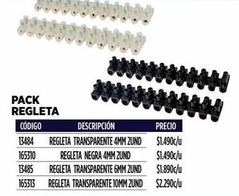 Construmart Regleta conexión 4mm negra 2 unidades oferta